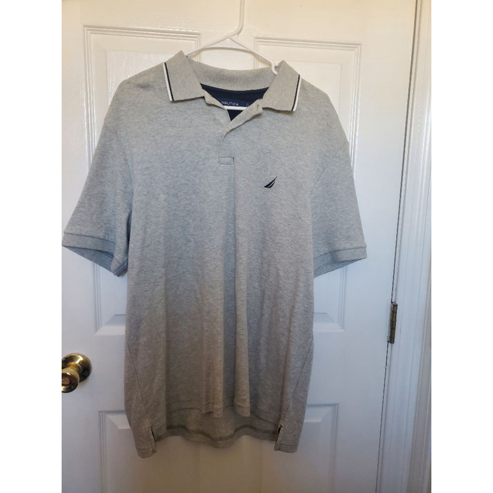 Men's Nautica Gray Polo Shirt Size L